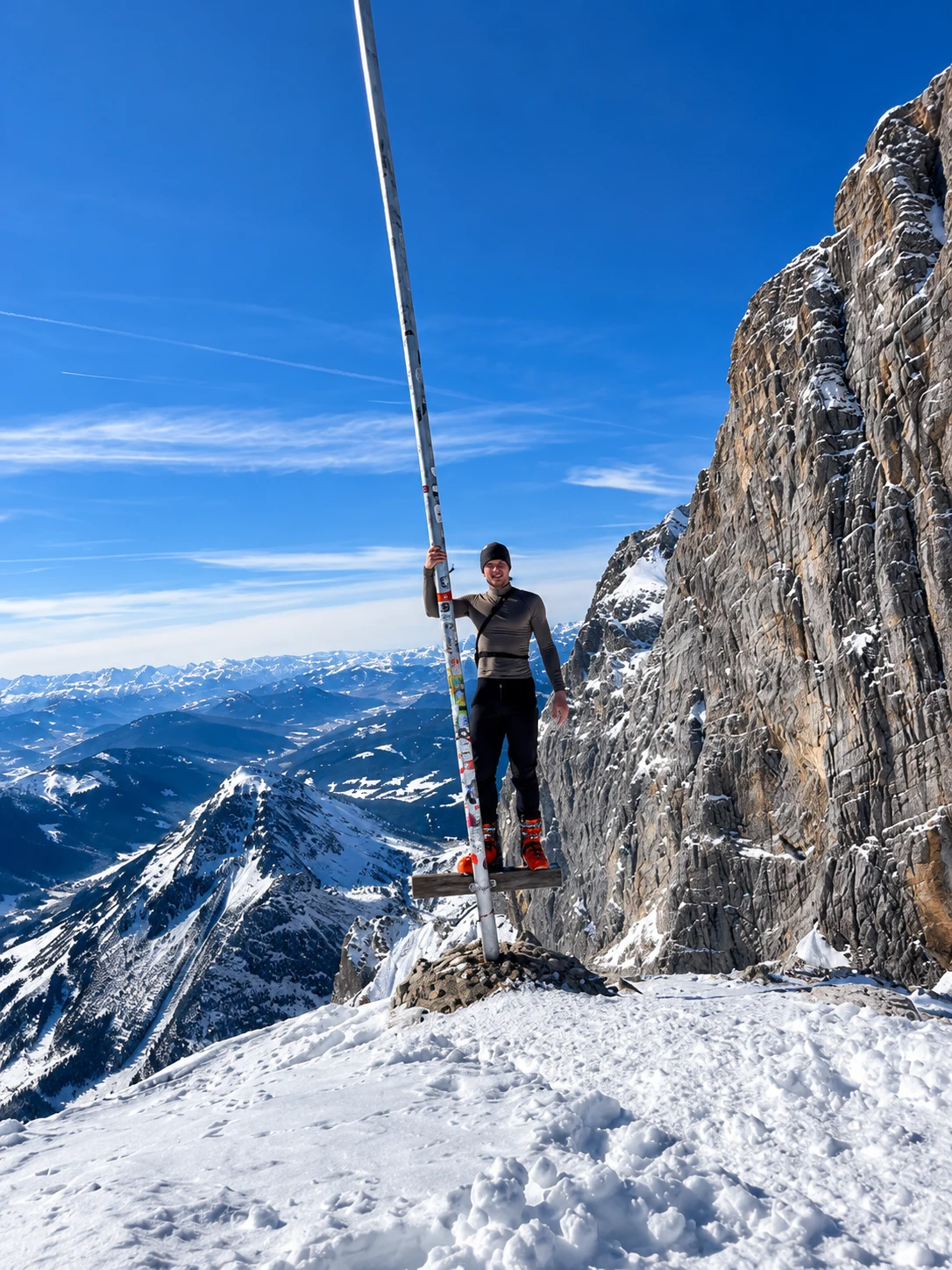 Dario Gröbner beim Skibergsteigen in den österreichischen Alpen